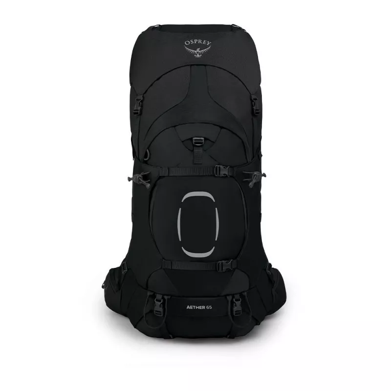 Mochila Osprey Aether 65 — 65 L, nylon, preto, 2,2 kg, 40 cm de largura, homem