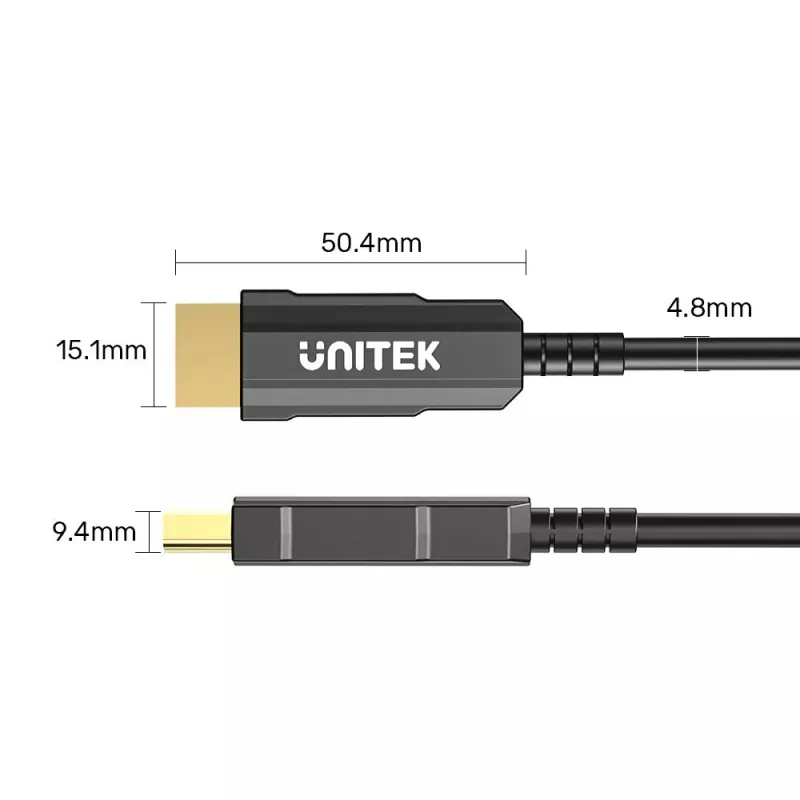 Cabo HDMI UNITEK C11072BK-50M 50m 18 Gbit/s 2.0 preto