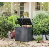 Caixa de arrumação Keter City 113L — contentor de jardim em resina para exterior, 113 l, grafite