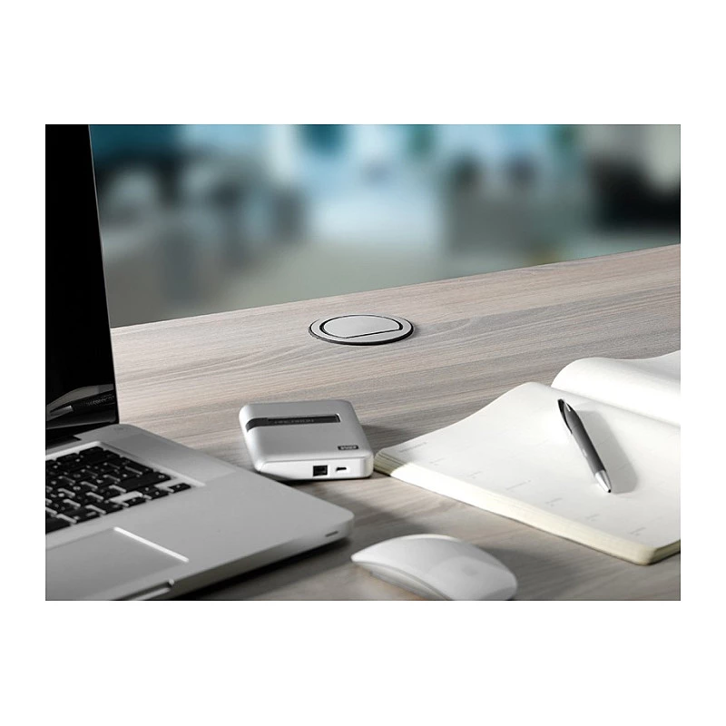Elevador 1x tomada schuko 1xCAT6 1xUSB3.0 - Acessório alimentação elétrica