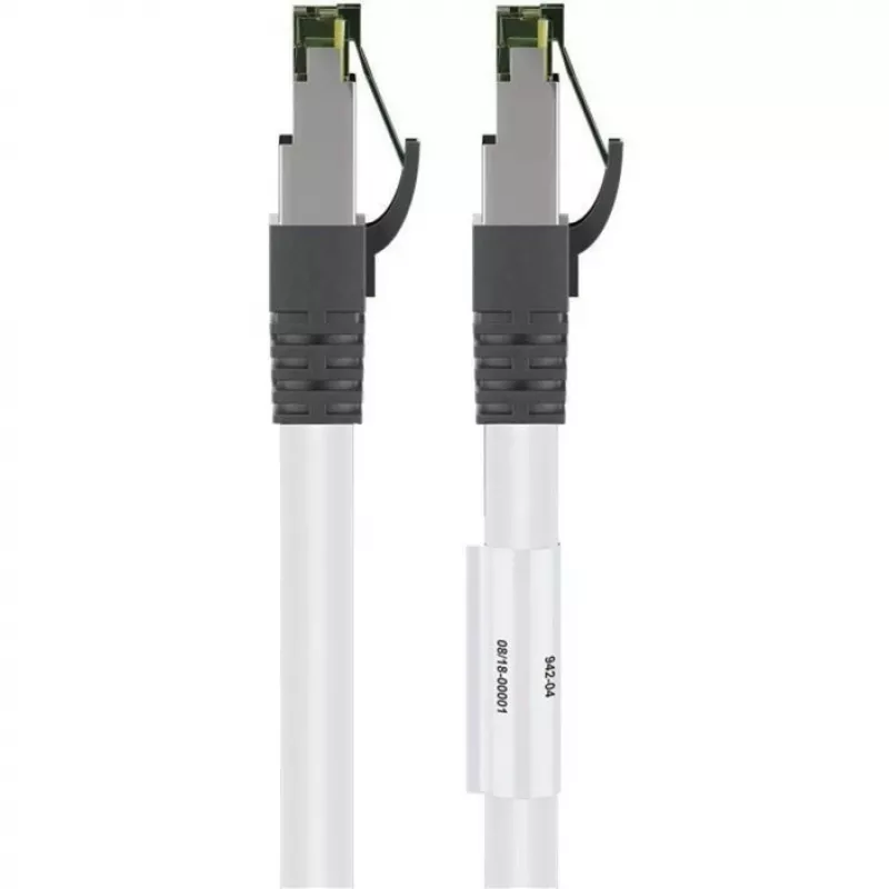 Cabo de rede Goobay CAT 8.1 Patch, S/FTP (PiMF), branco, 0,5 m - LSZH sem halogéneos, cobre AWG 24 (55123)