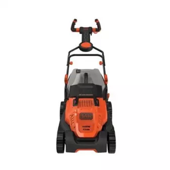 Corta-relvas elétrico Black & Decker com regulação da altura de corte, punho ajustável em altura com cla