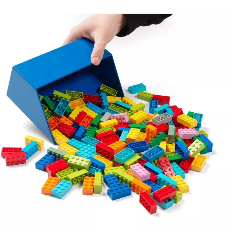 Conjunto de pá LEGO 2 peças, caixa de arrumação vermelha/azul