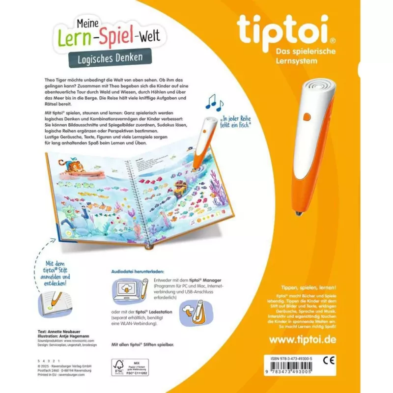 tiptoi O meu mundo de aprendizagem e brincadeira: raciocínio lógico, livro educativo
