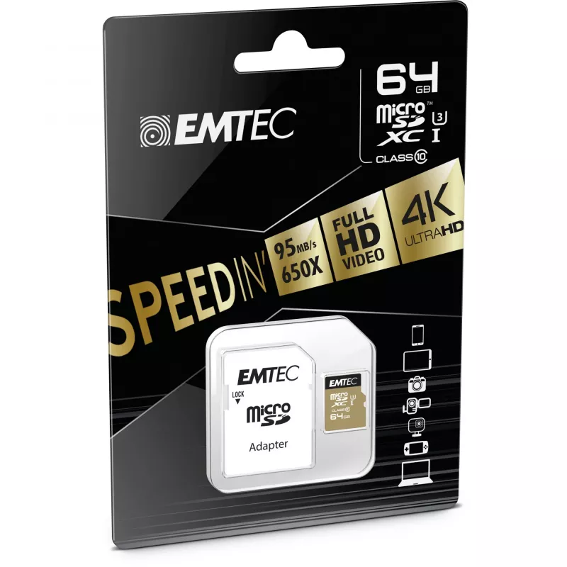 Cartão de memória Emtec 64 GB MicroSDXC Class 10 ECMSDM64GXC10SP