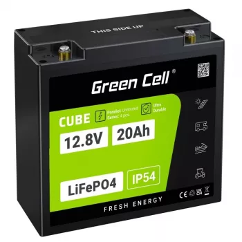 Bateria UPS Green Cell GC-LFPGC12V20AH fosfato de ferro-lítio 12,8 V 20 Ah, 256 Wh, 185 x 80 x 170 mm, 3 kg