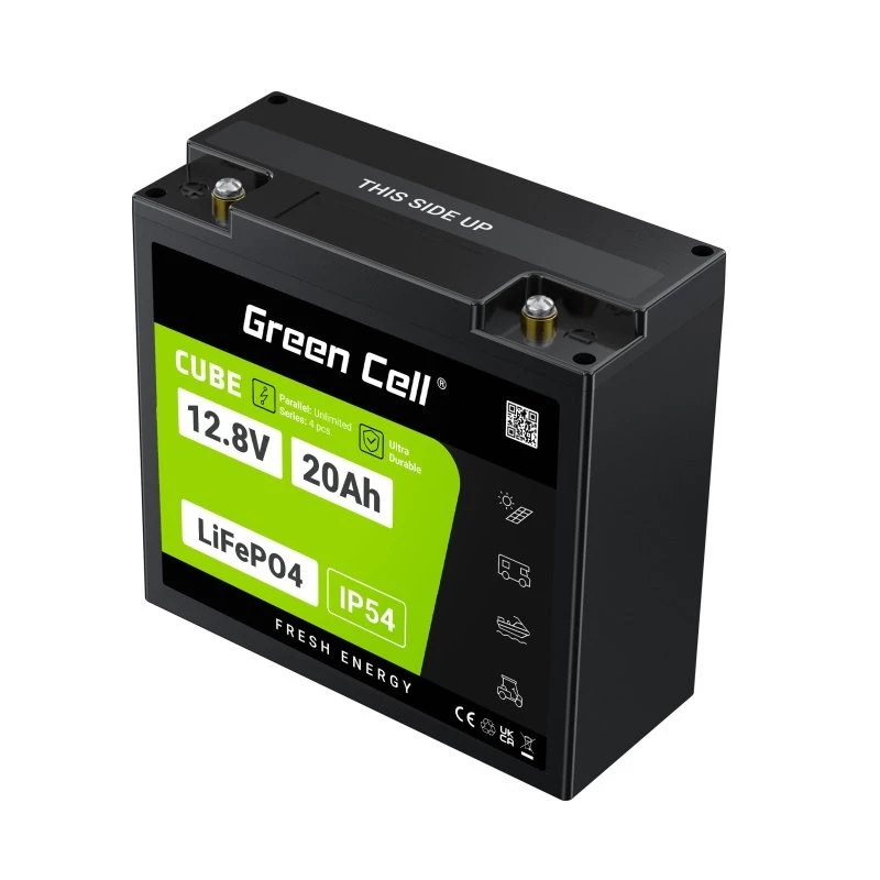 Bateria UPS Green Cell GC-LFPGC12V20AH fosfato de ferro-lítio 12,8 V 20 Ah, 256 Wh, 185 x 80 x 170 mm, 3 kg