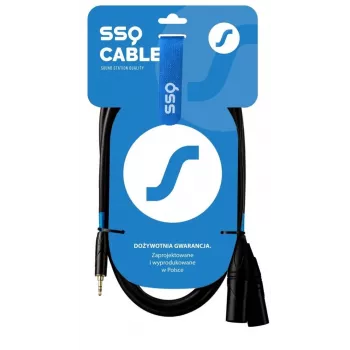 Cabo SSQ Jack estéreo 3,5 mm para 2x XLR macho MIXLR3 — 3 m cabo de áudio