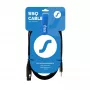 Cabo XLR (3 pinos) fêmea para jack TRS estéreo 3,5 mm SSQ XLRMi0.5 0,5 m, simétrico, 85Ω ±5Ω, 2×0,23 mm², preto