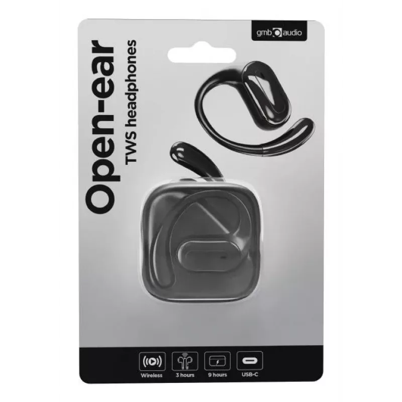 Auscultadores com fios GEMBIRD OWS-01-BK com arco ajustável e microfone incorporado