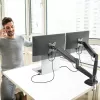 j5create JTSA102 Suporte ergonómico para dois monitores Preto fixação por grampo/passagem de mesa 16 kg