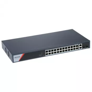 Switch PoE gerido Hikvision DS-3E1528HP-SI-24P2T2F, 24 portas + 2 SFP