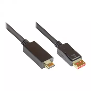 Adaptador de cabo de vídeo Alcasa DP14-HDMI10 10m DisplayPort para HDMI preto