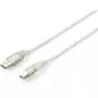 Equip - Cabo USB - USB (M) para USB Type-B (M) - USB2.0 - 5,0m - Prateado transparente (128652)