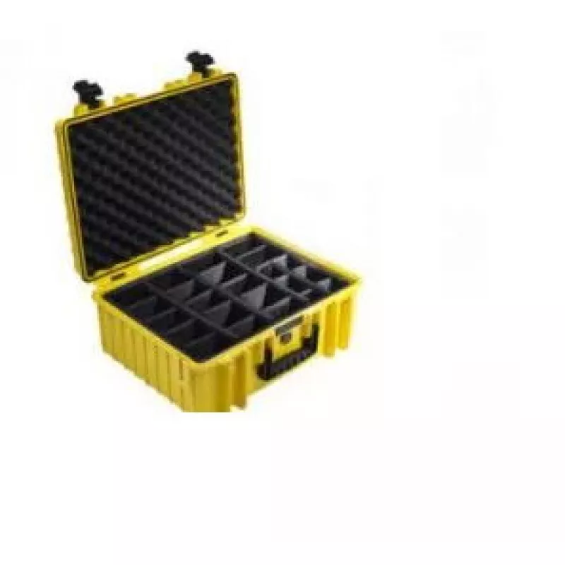 Mala de arquivo B&W Cases Type 6000 amarela espuma 3,95 kg