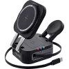 Carregador sem fios para interiores InLine 33392T para auscultadores, headsets, smartphones e smartwatches – alimentação USB 9/12 V, preto