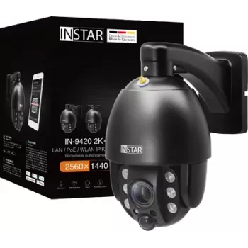 Câmara de vigilância IP PTZ Instar IN-9420 (modelo 14091) 2K+ 2560x1440, WLAN, LAN, PoE, IP66, preta