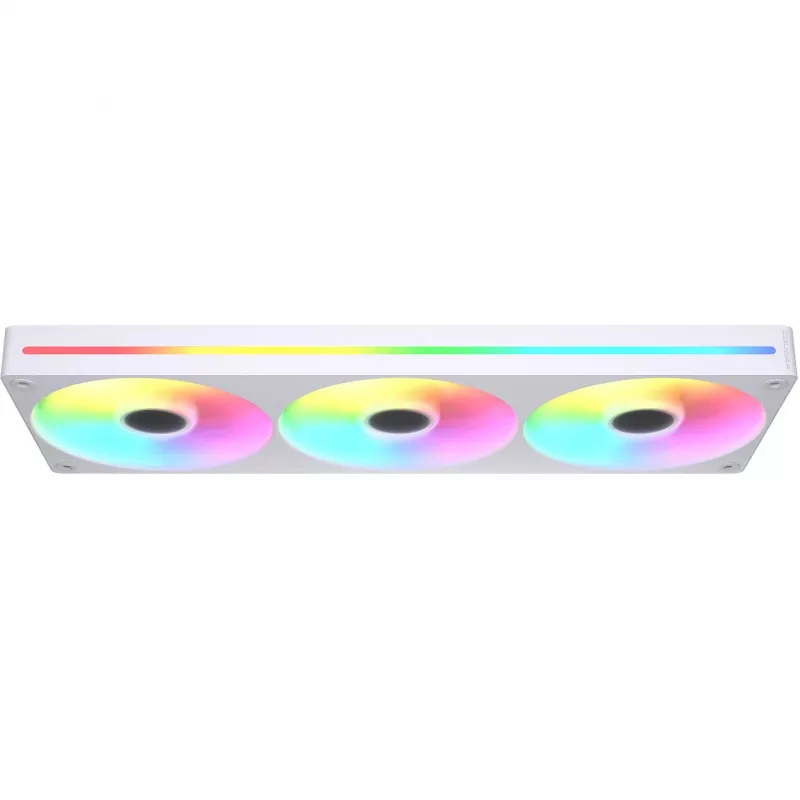 COUGAR Unity360-FB ventoinha ARGB PWM invertida de estrutura única 360mm, 120mm x3, 700–1600 RPM, FDB, branca