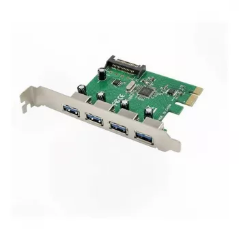 Placa PCIe USB 3.0 Inateck KTU3FR-4P — 4 portas USB 3.0, conector de alimentação SATA de 15 pinos