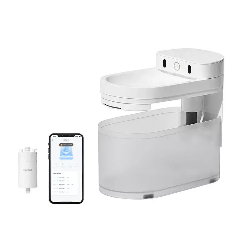 Bebedouro para gatos Catlink Pure 3 CL-WB-02 branco com sistema de filtragem e caudal de água ajustável
