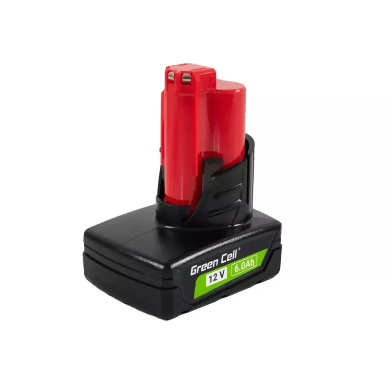 Bateria para ferramentas sem fios Green Cell PTML12V6 12V Li-Ion 6 Ah, dimensões 6,6×9×11,1 cm