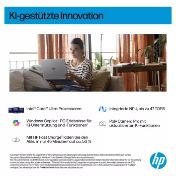HP OmniBook BZ8E4EA 16 Portátil - Core Ultra 5 4,5 GHz 40,6 cm - 512 GB SSD - 16 GB RAM - ecrã tátil - Windows 11 Home (BZ8E4EA#ABD)