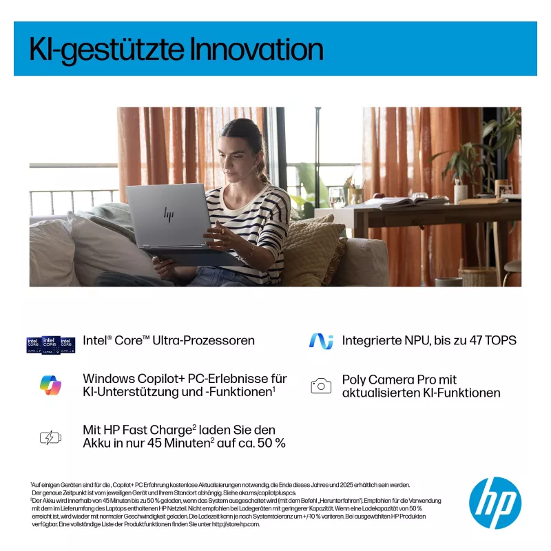 HP OmniBook BZ8E4EA 16 Portátil - Core Ultra 5 4,5 GHz 40,6 cm - 512 GB SSD - 16 GB RAM - ecrã tátil - Windows 11 Home (BZ8E4EA#ABD)