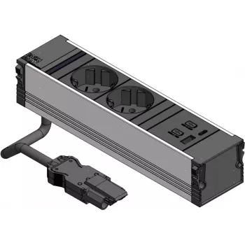 Bachmann CONI 2xCEE7/3 1xUSB A/C 22W 0,2m GST18 preto (912.233)