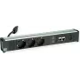 Régua de tomadas Bachmann CONI 912.18118 com 3x tomadas CEE7 e 2x ligações de rede CAT6a