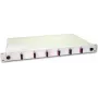 Lightwin Caixa de fusão de fibra ótica, 12 fibras, 6x DSC Multimodo, 50/125 µm OM4 Caixas de fusão com pigtail (SPBOX 12G50 OM4 DSC)