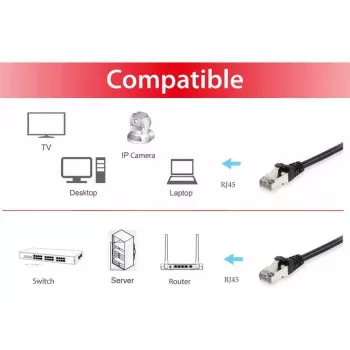 Cabo de rede Equip Cat.6 S/FTP RJ-45 30 m preto