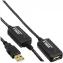 Cabo de extensão USB InLine 5771000120 — 20 m, ficha USB-A para conector fêmea USB-A, preto