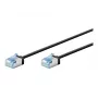 Cabo de rede CAT 6A ultra-flexível slim U/FTP preto Goobay - ficha extra-curta (74315)
