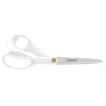 Fiskars F061200487 Tesoura de escritório/trabalhos manuais com corte reto – aço inoxidável, branco
