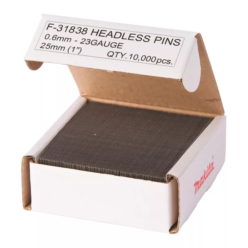 Makita F-31838 agrafos zincados, 0,6 x 25 mm, 23 Ga, 10000 unid.