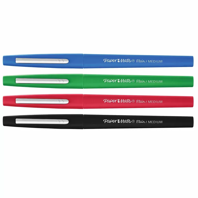 Canetas de feltro Papermate Flair Medium preto azul verde vermelho 4 unid.