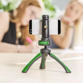 Tripé Mantona 21407 para smartphone e câmara digital preto verde