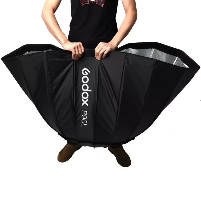 Softbox Godox P90L 90cm preto nylon poliéster com difusores