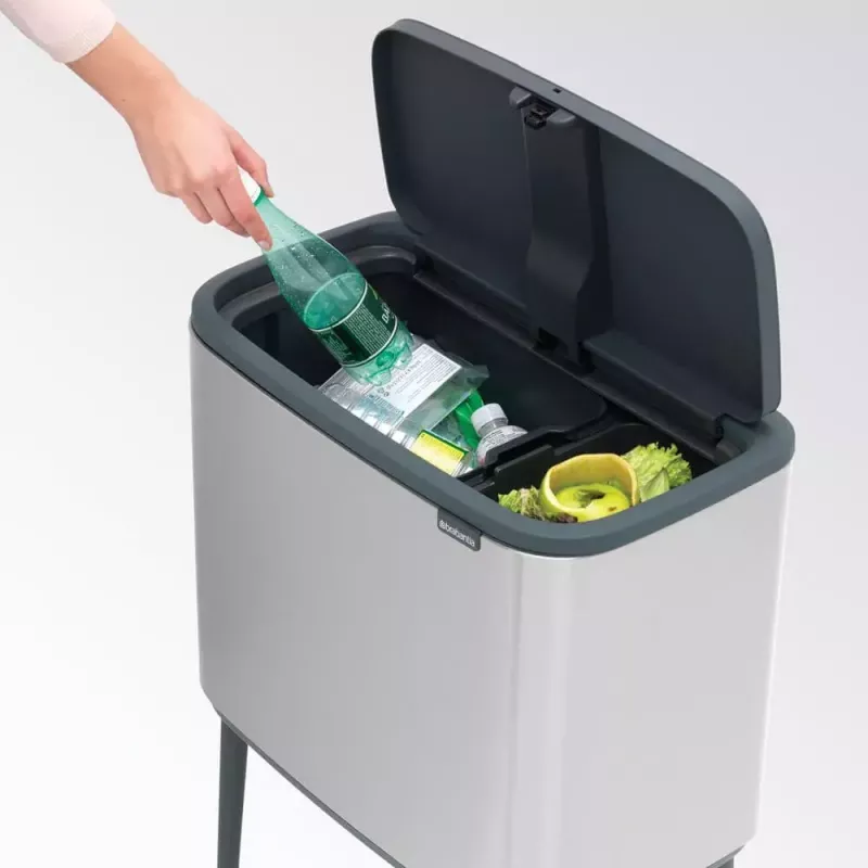 Balde do lixo Brabantia 316227 34L retangular plástico aço inoxidável