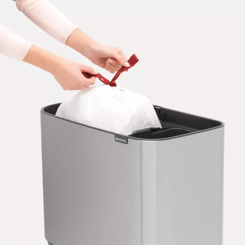 Balde do lixo Brabantia 316227 34L retangular plástico aço inoxidável