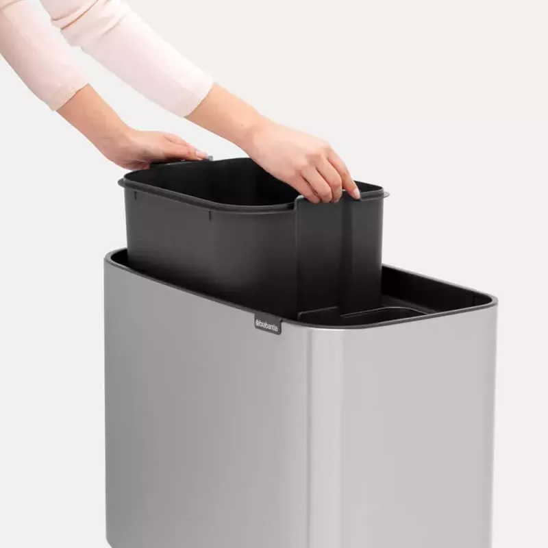 Balde do lixo Brabantia 316227 34L retangular plástico aço inoxidável