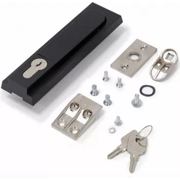 Triton RAX-MS-X35-X2 Manípulo giratório de metal com fechadura para armários rack de chão, 2 chaves