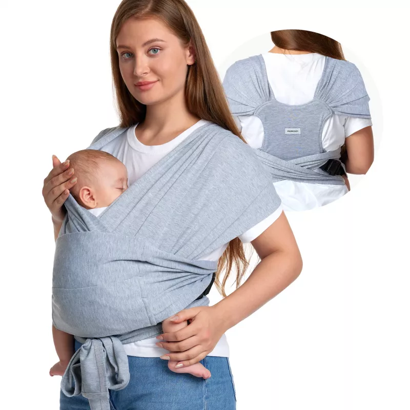 Porta-bebé Momcozy Baby Wrap cinzento