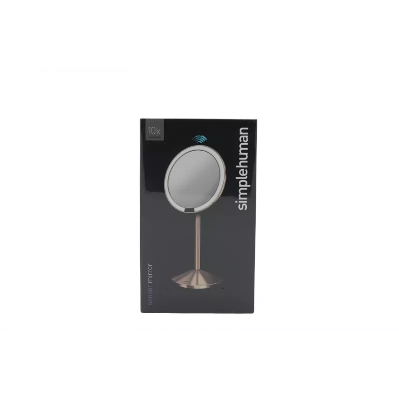 Espelho de bolso simplehuman com sensor, 12 cm, recarregável, aço inoxidável rosa-ouro