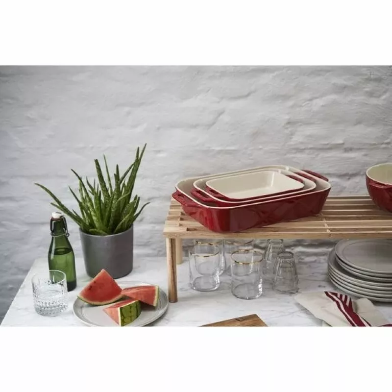 Conjunto de assadeira retangular de cerâmica antiaderente ZWILLING 3 peças, vermelho, máx. 300°C
