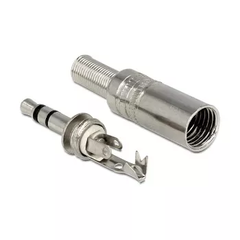 Conector de fio DELOCK 65532, 3,5 mm metal, prateado