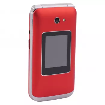 Telemóvel de concha Olympia VITUS 4G — 2,8 polegadas (7,11 cm) LCD, Bluetooth, rádio FM, 147 g, vermelho