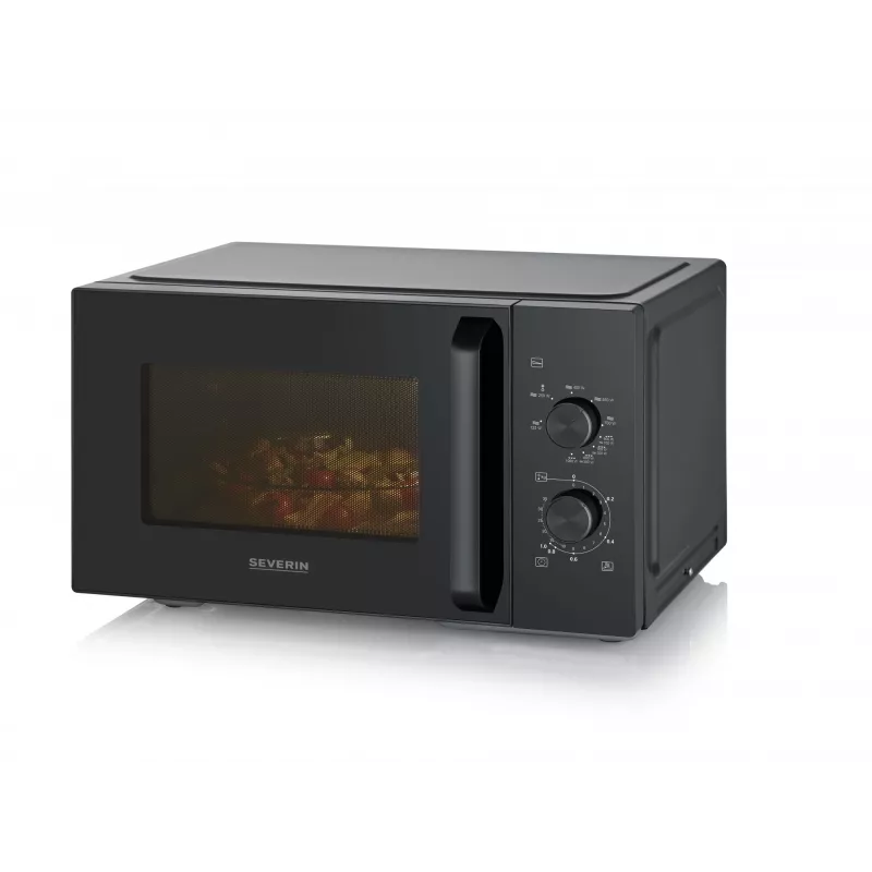 Micro-ondas combinado SEVERIN MW 7792, aparelho de bancada, 20 L, 900 W, preto, botões e manípulos rotativos