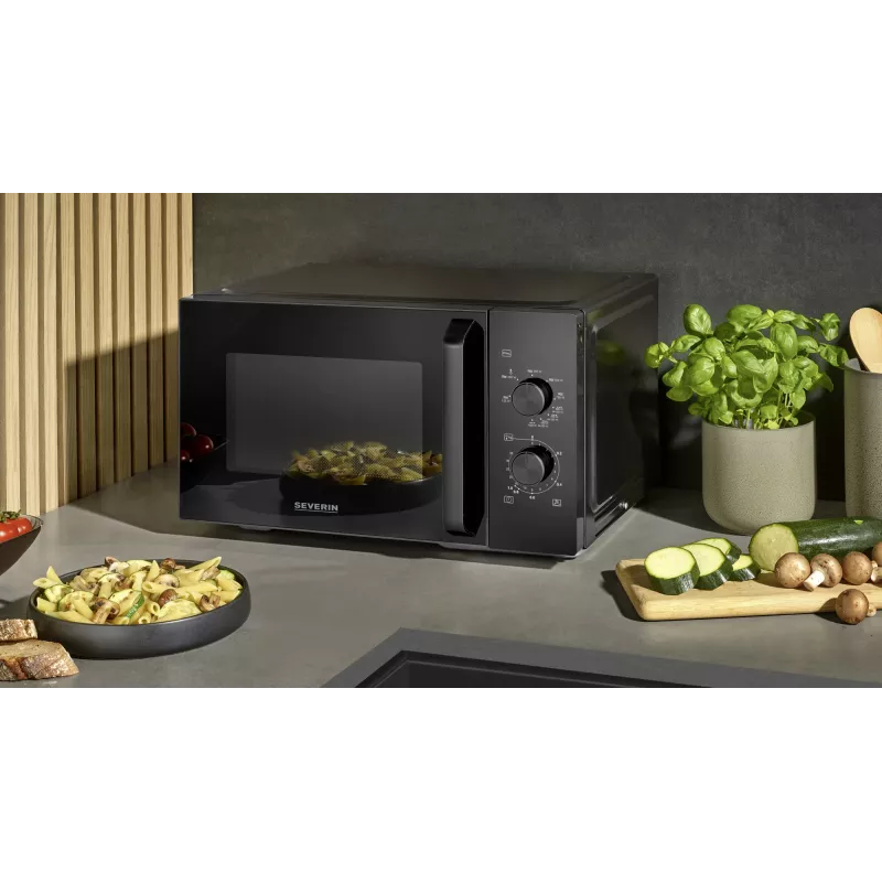 Micro-ondas combinado SEVERIN MW 7792, aparelho de bancada, 20 L, 900 W, preto, botões e manípulos rotativos