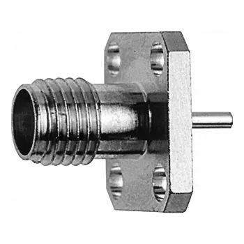Conector fêmea Telegärtner SMA montagem em painel com flange Z29, dourado, pack de 5